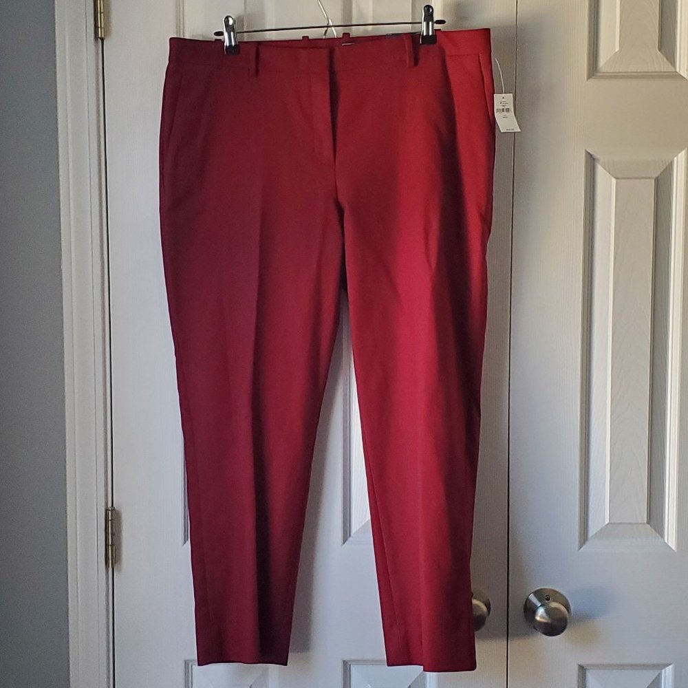 Gap Slim Crop Pants size 14 - Cranberry Red - NWT